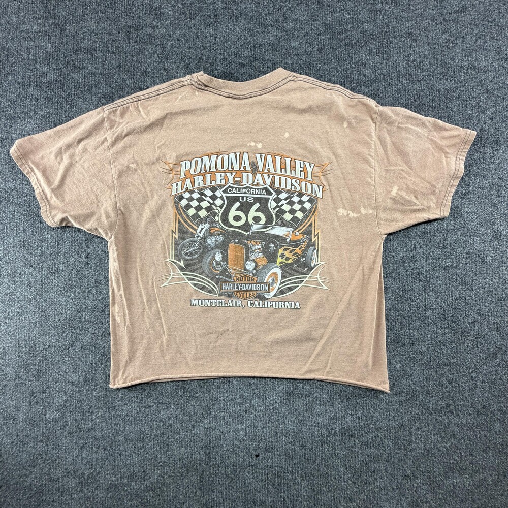 2008 Harley-Davidson Pomona Valley Shirt Mens XL Beige Route 66 Montclair CA Tee